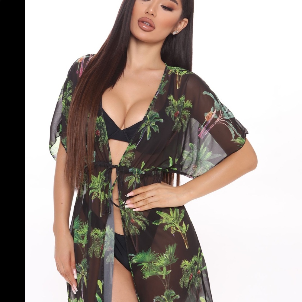 Palm Trees And Me Swim Cover Up Kimono